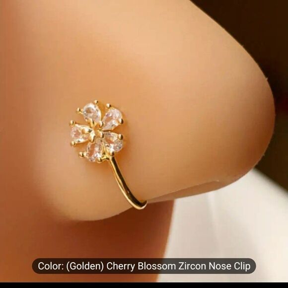 Nose ring fake clip gold tone - Picture 1 of 8